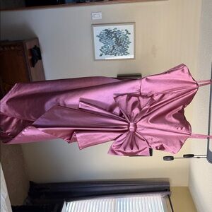 Honey and Rosie Pink Satin Prom Dress